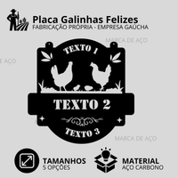 Placa Galinhas Felizes