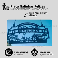 Placa Galinhas Felizes