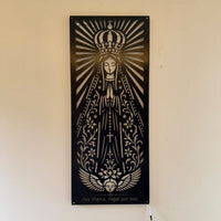 Quadro de Aço Nossa Senhora - Grande 120 cm - Com iluminação