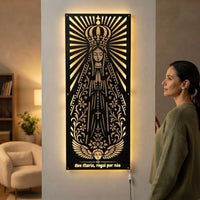 Quadro de Aço Nossa Senhora - Grande 120 cm - Com iluminação
